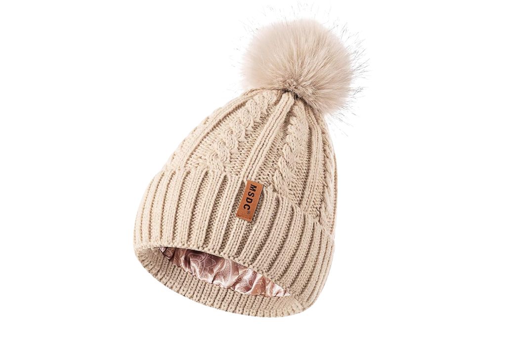 amazon satin-lined beanie