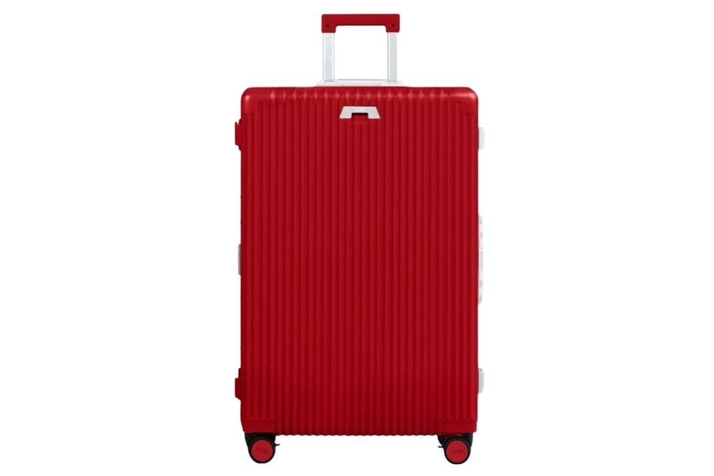 nobl travel check-in glossy red suitcase 