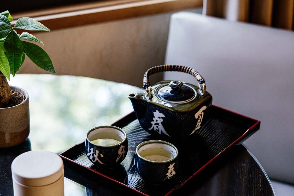 tea service at golden door california