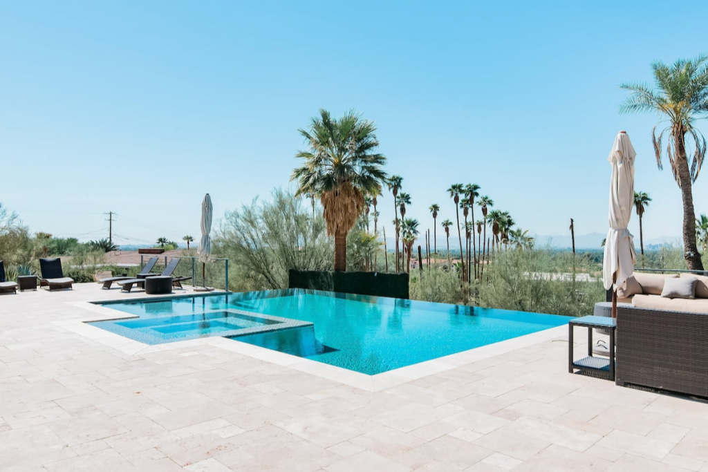 An Infinity Pool and Hot Tub in the Arizona Desert.