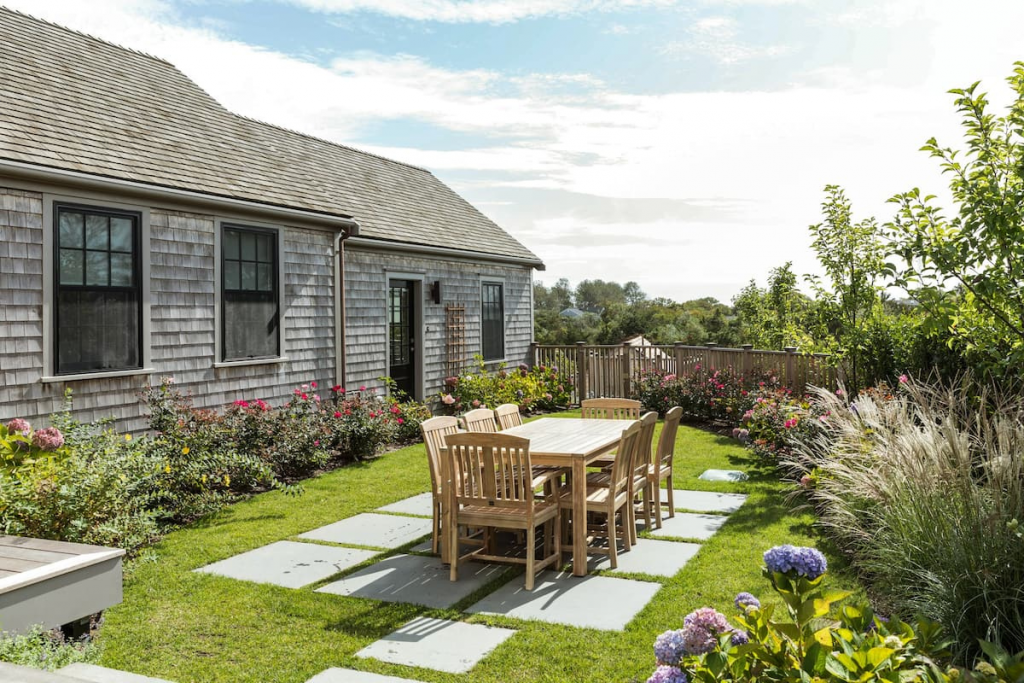 A Quaint Cottage Garden at an Airbnb in Nantucket, Massachusetts