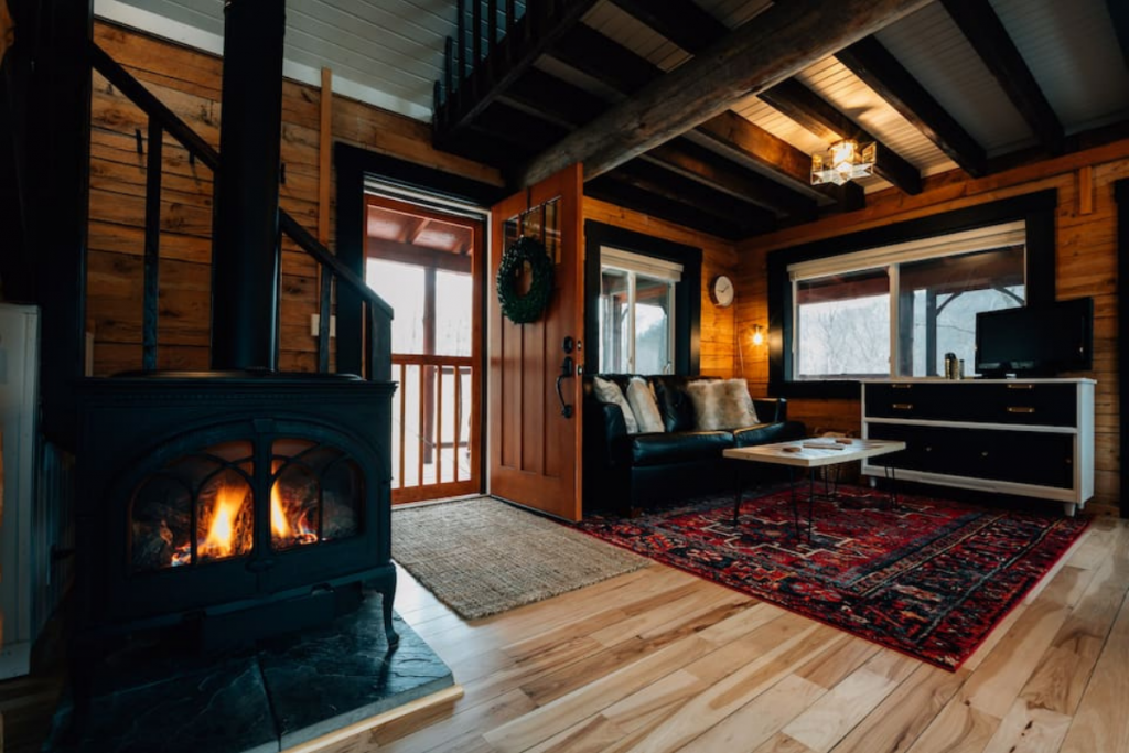 A Cozy Cabin in Wisconsin With a Roaring Old-Fashioned Fireplace.