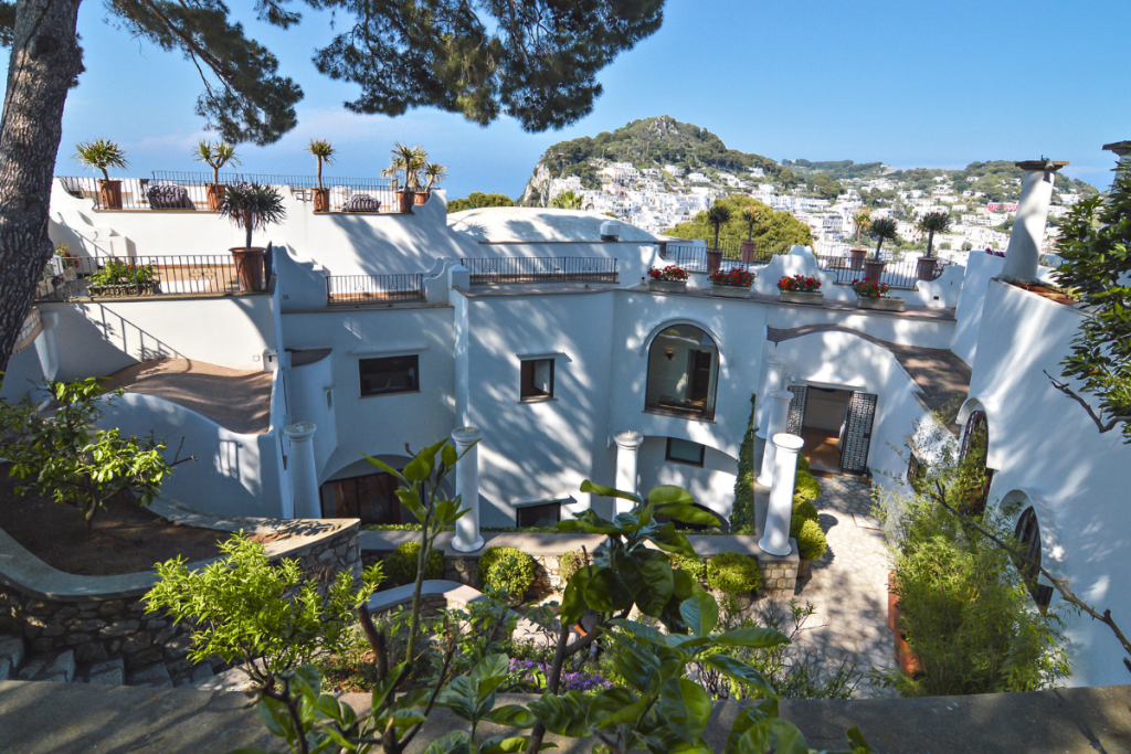 An Aerial View of Villa Leo in Capri, Italy.