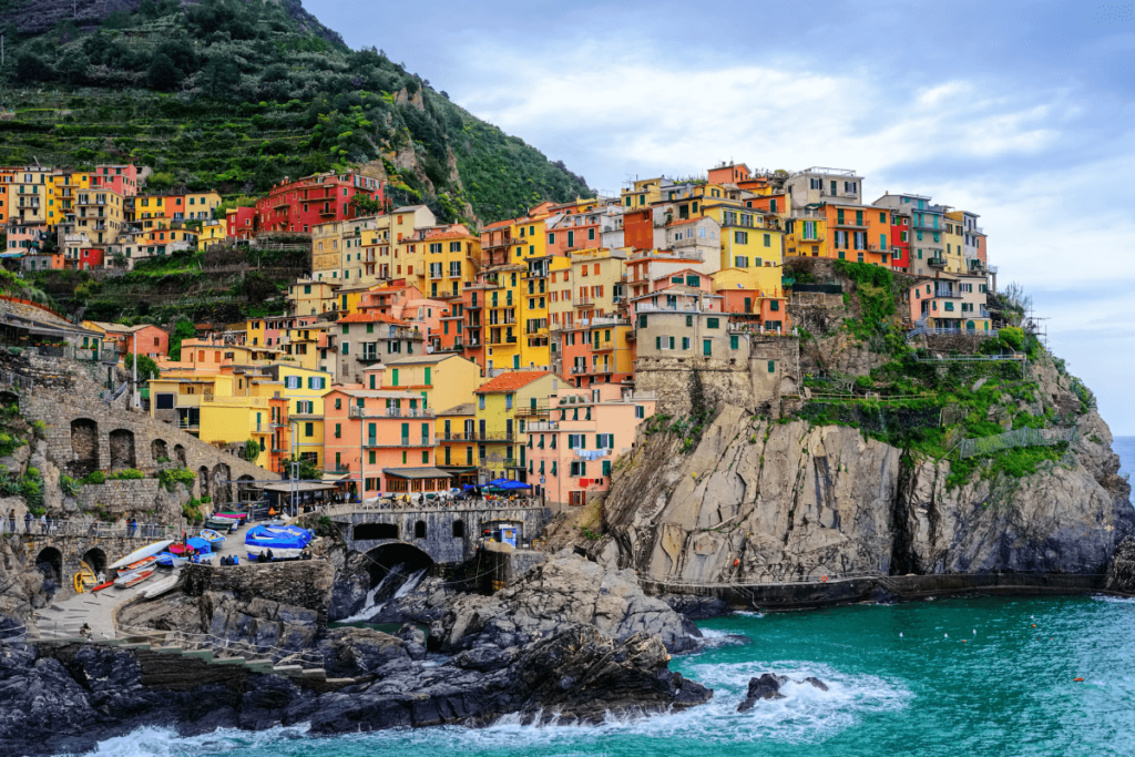 A Seaside View of Cinque Terre, Italy, One of the Most Colorful Places in the World.