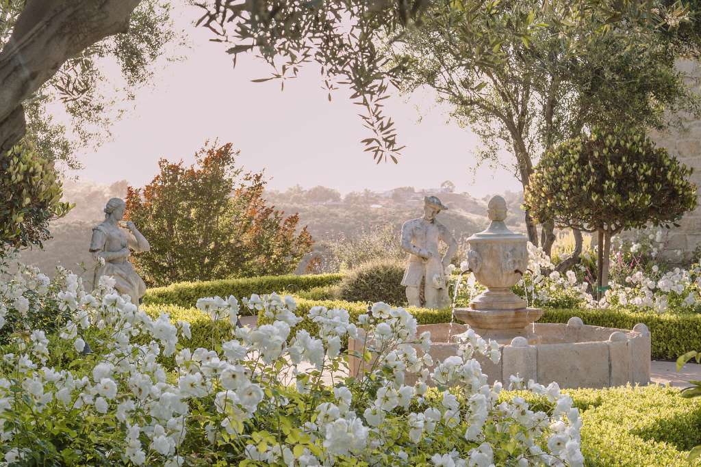 floral gardens at french cal-a-vie in california