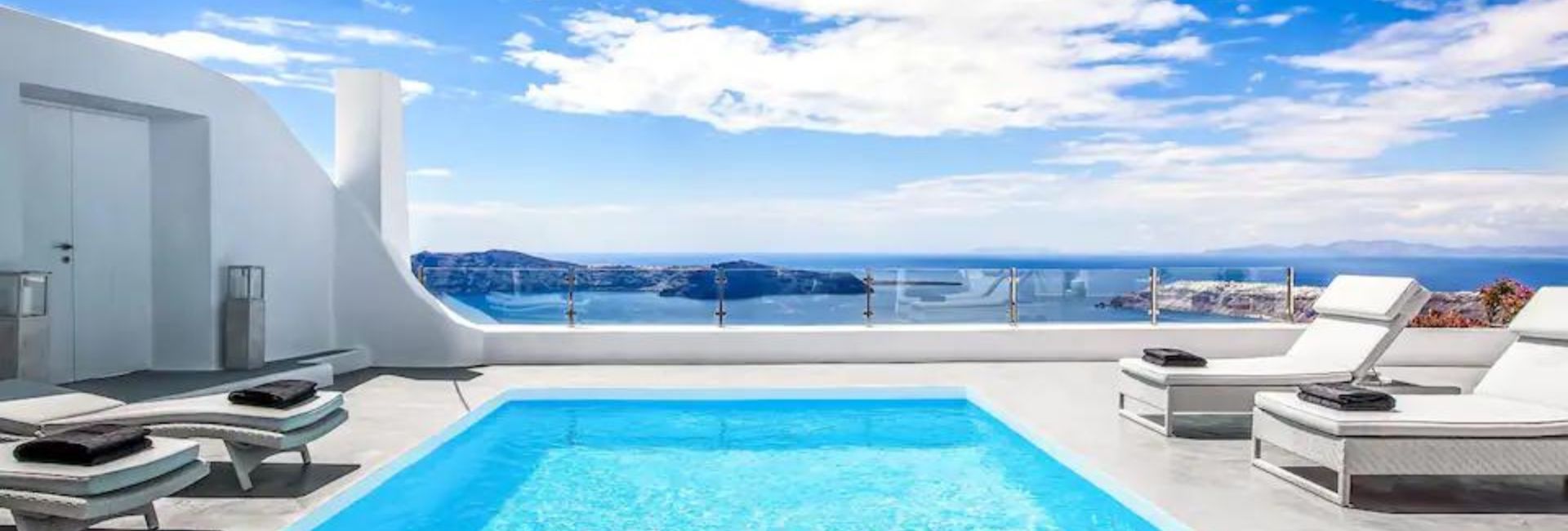 pool at Erossea Villa in Santorini, Greece