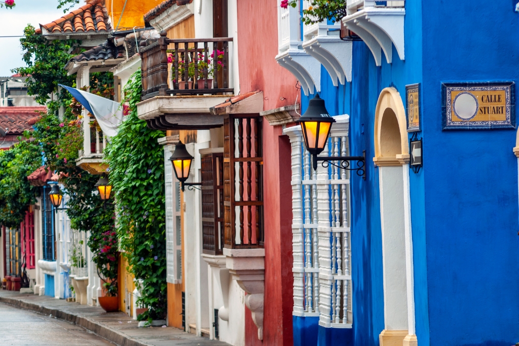 colorful buildings on a street in columbia 