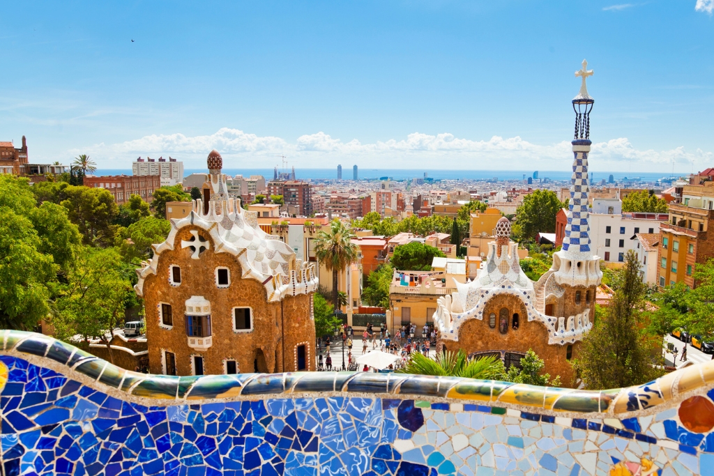 mosaic wall in barcelona spain 