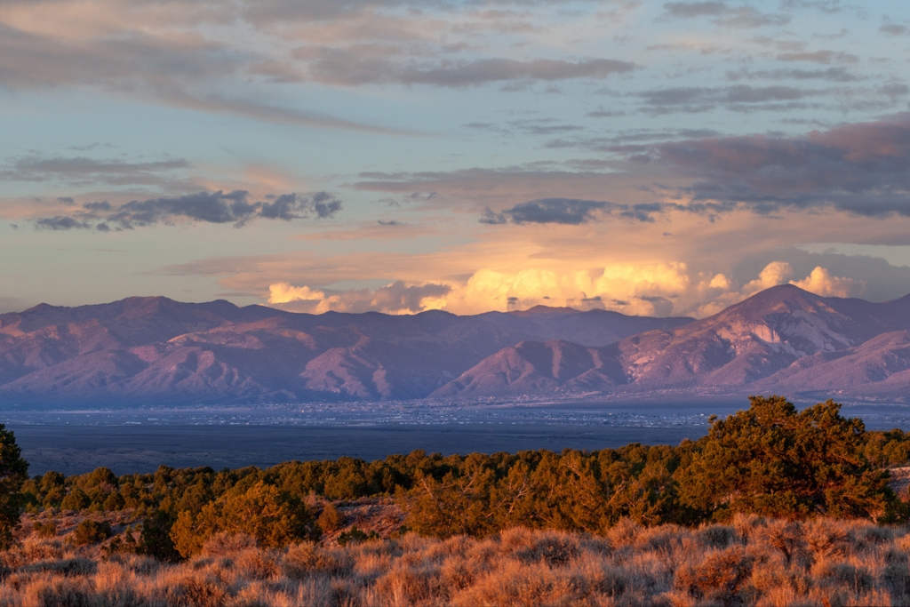 sunrise sky over the desert in taos