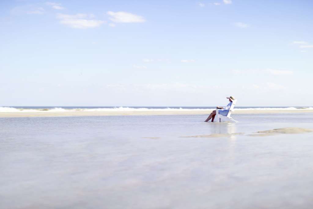 woman on the beach at the ritz-carton amelia island florida