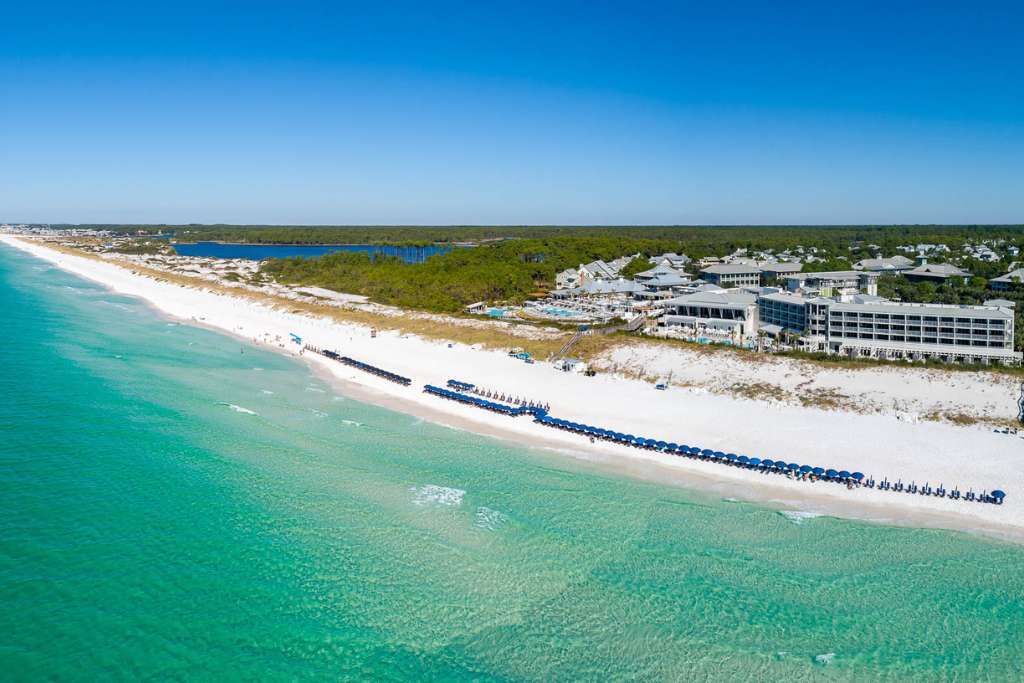 gulf coast aerial view of watercolor inn seaside Florida