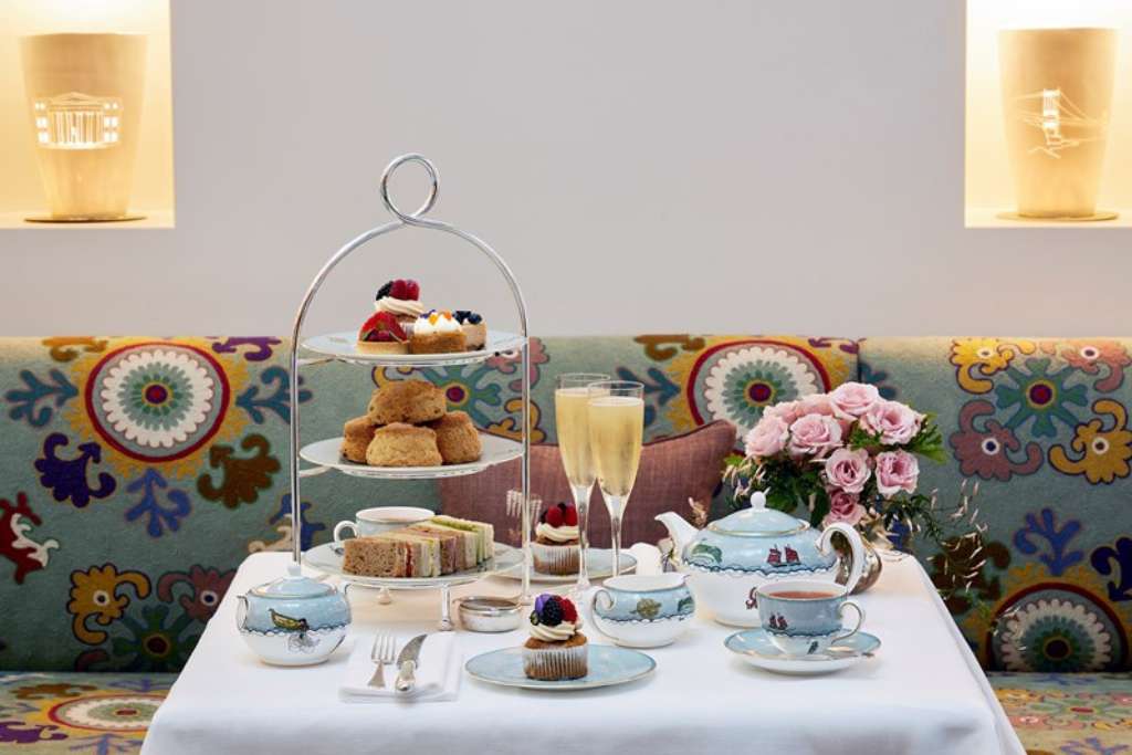 Afternoon tea at The Whitby Hotel offers a British twist.