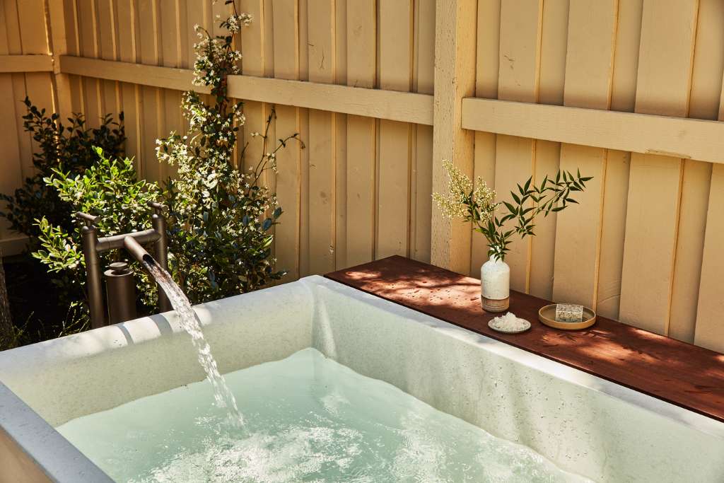 The bath house at Solage, Calistoga, an Auberge resort.