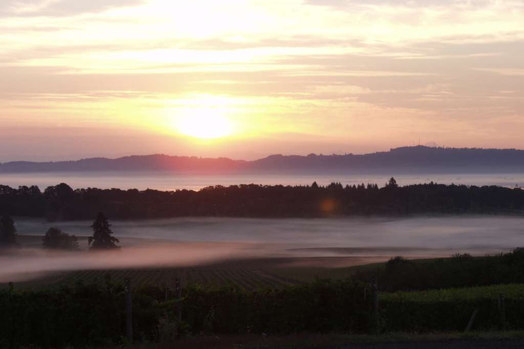 sunrise over williamette valley oregon