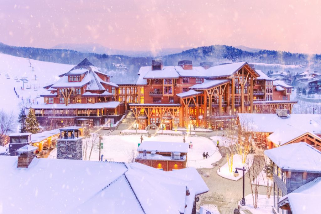 stowe mountain resort sunset