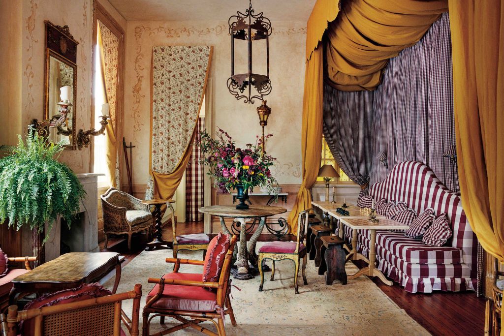 the fireplace at hotel peter and paul in new orleans, Louisiana 