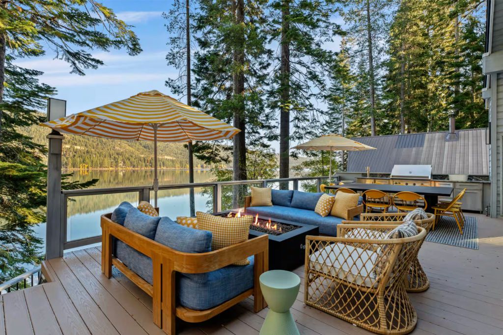luxury airbnb in lake tahoe with deck overlooking the lake