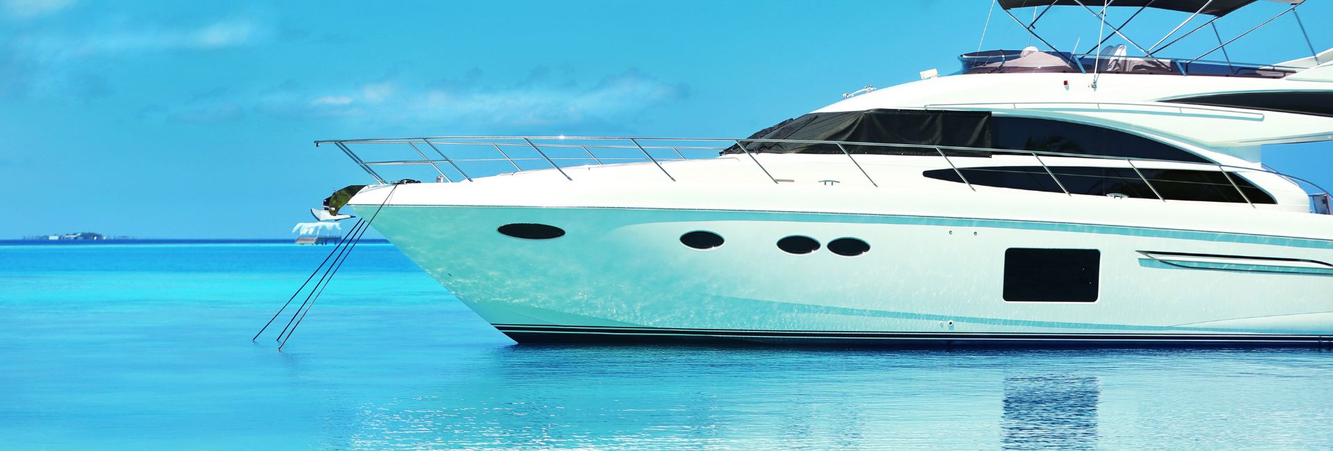 yacht anchored in the ocean