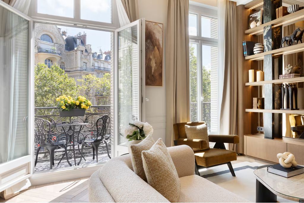 Stunning Champs Elysees Paris apartment with terrace and french doors