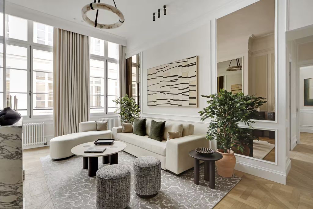 stylish and elegant luxury paris airbnb filled with natural light