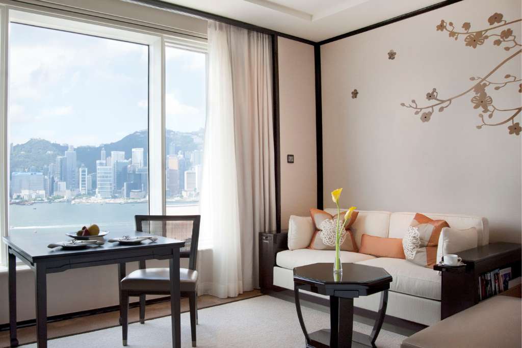 suite at the peninsula hong kong overlooking victoria harbor