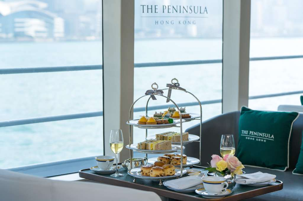the peninsula hong kong afternoon tea served aboard the city's legendary star ferry