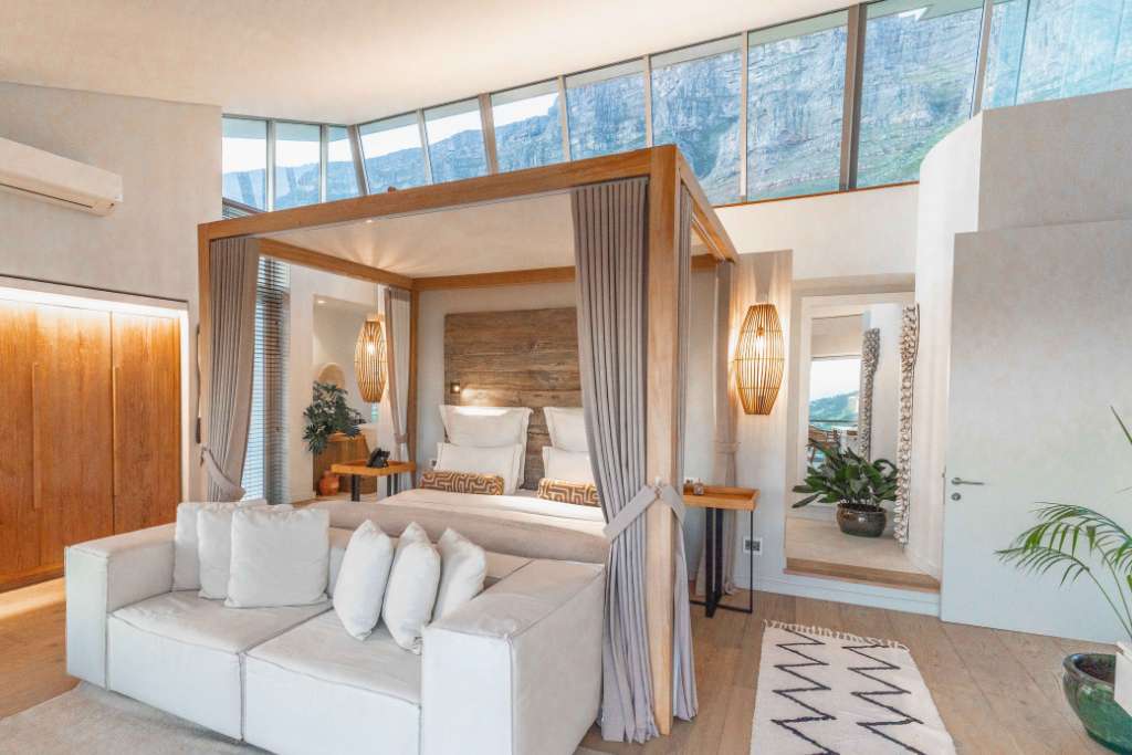 a room at atzaró cape town with table mountain as its backdrop