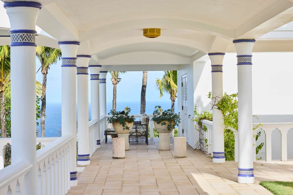 walkway between pasha and toucan suites at toucan hill mustique