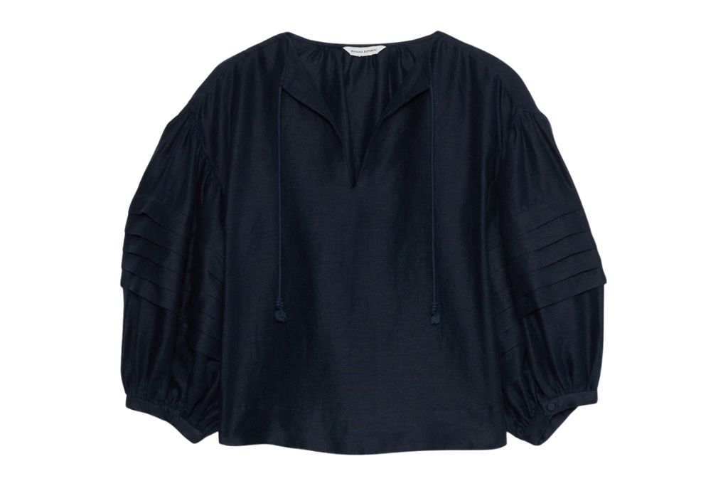 banana republic linen peasant blouse