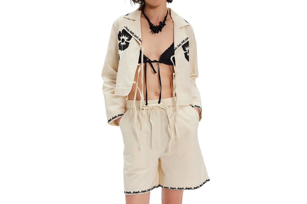 free people embroidered suit set