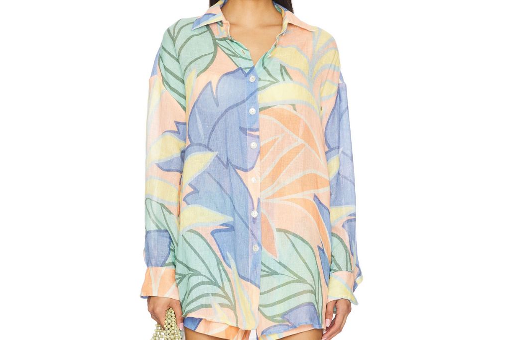 revolve linen oversized shirt