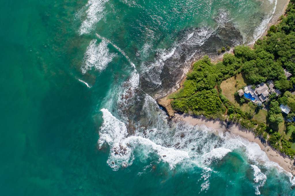 aerial view of the point luxury villa overlooking the pacific ocean in costa rica
