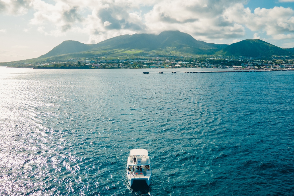 saint kitts boat in the sea