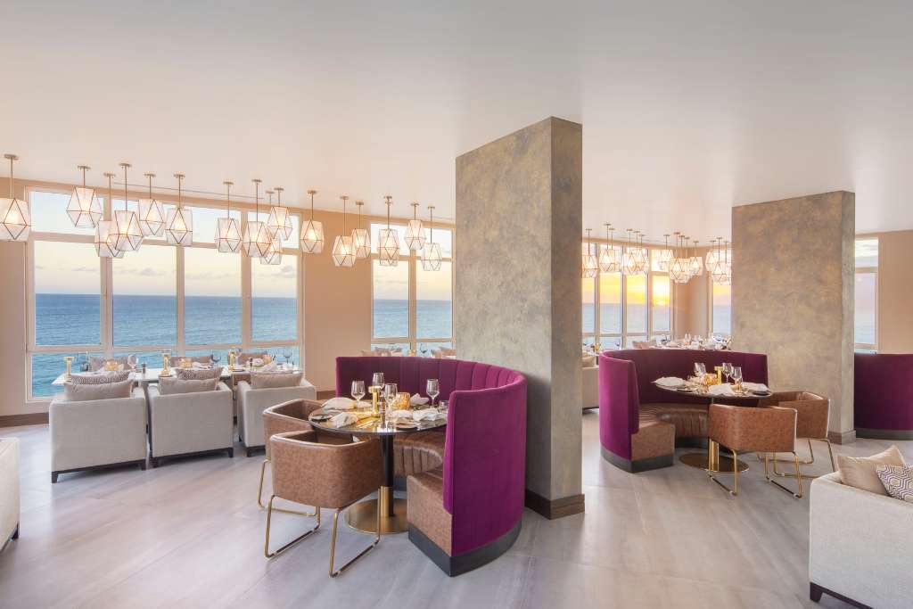 oro, the fine-dining restaurant at o2 beach club and spa, barbados, has an old hollywood glam feel
