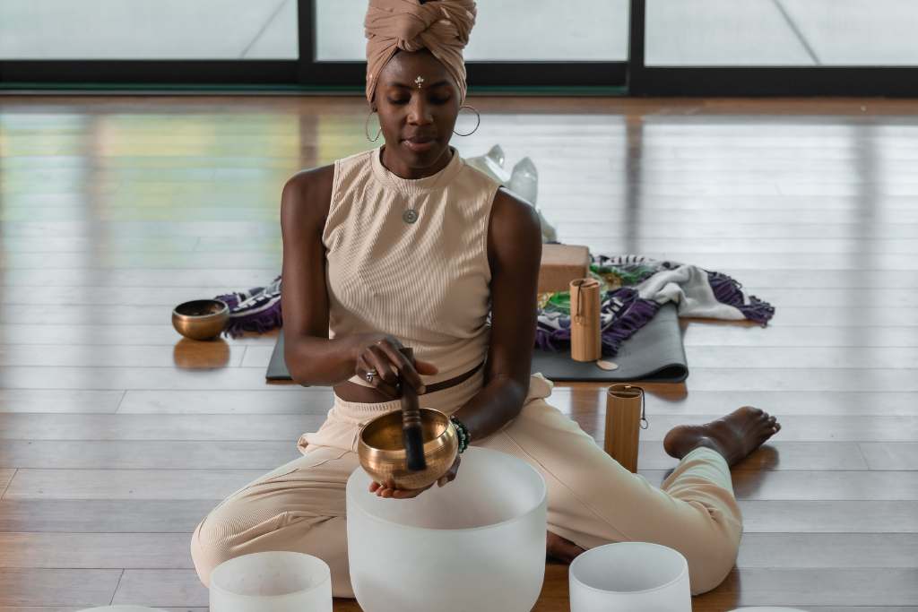 tibetan and crystal singing bowls are part of the sound healing and sound bath experience at we care spa, california