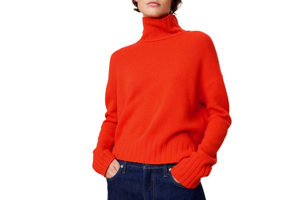 red cashmere sweater oversized 