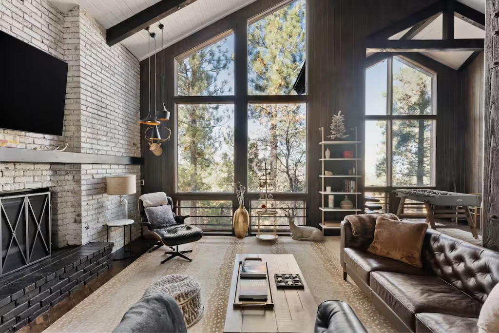 big bear rustic cabin mountains with grill
