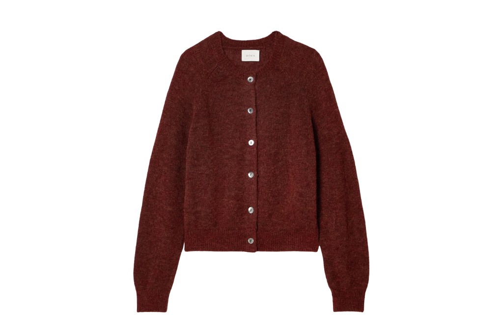 Burgundy cardigan fall 
