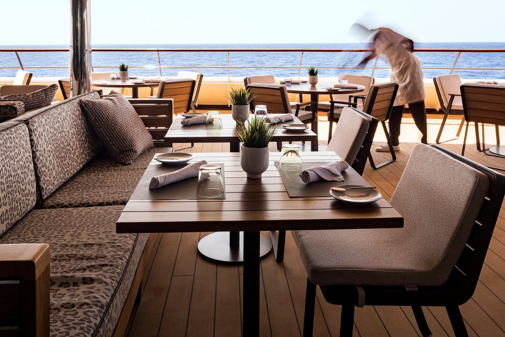 outdoor dining at Atlas Ocean Voyages