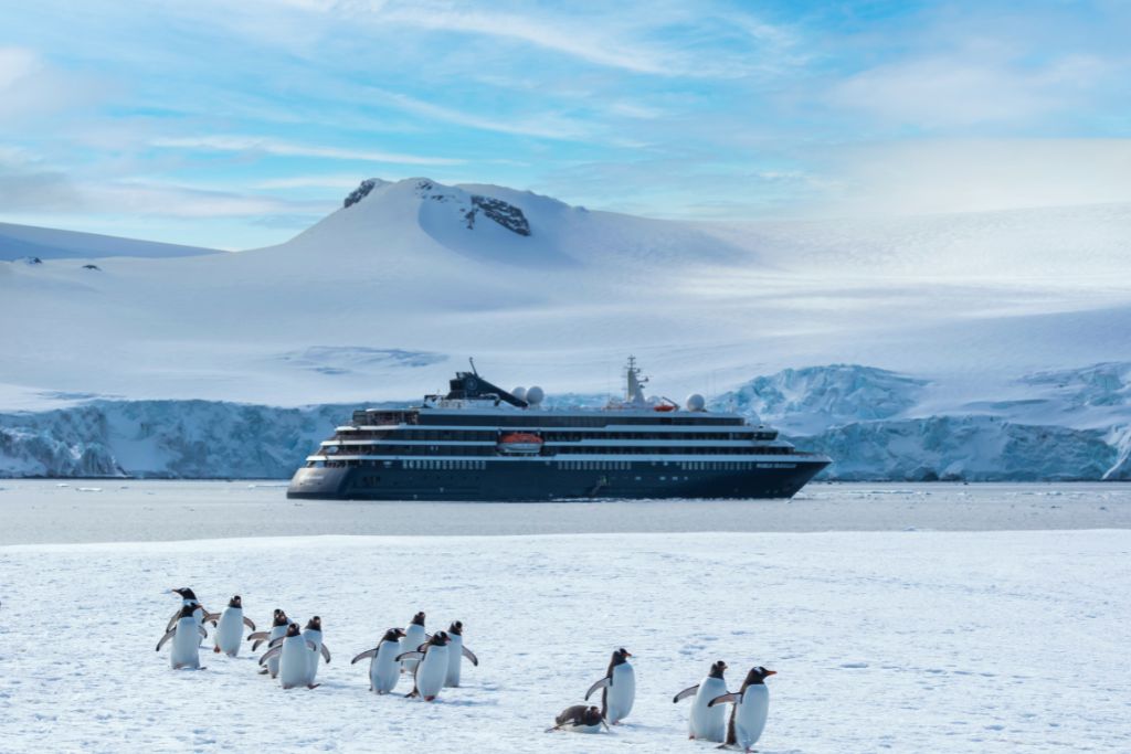 Atlas Ocean Voyages ship views in Antarctica