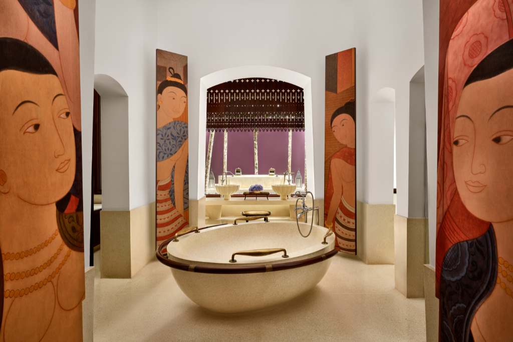oversized bathroom at phulay a ritz-carton reserve, thailand