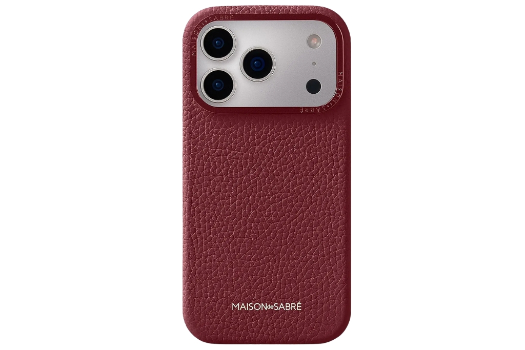burgundy phone case leather