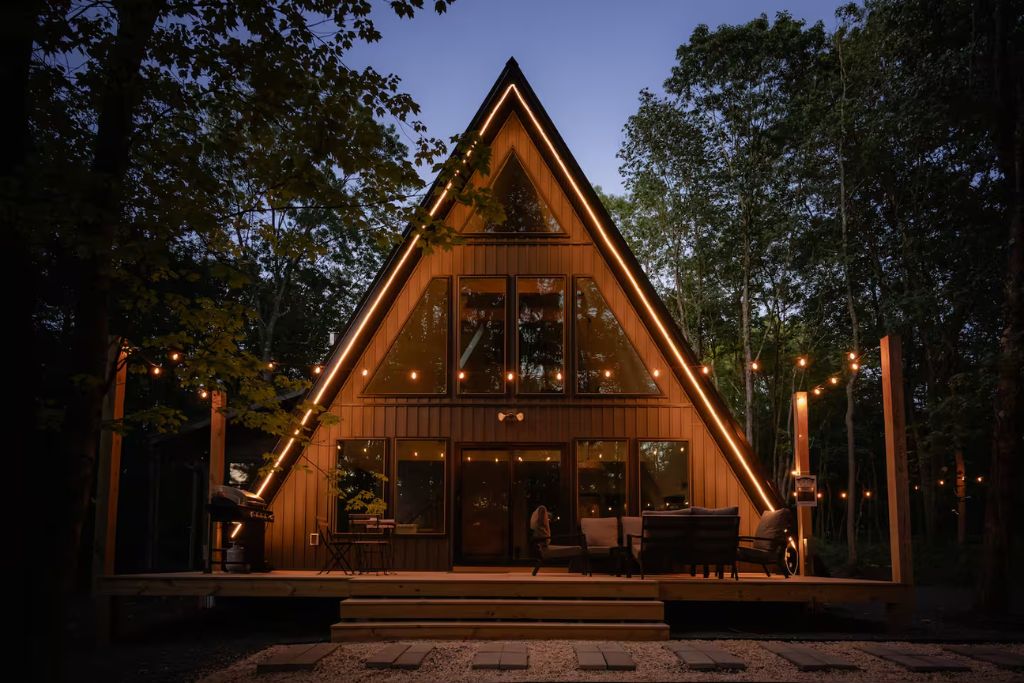 scandinavian inspired a-frame airbnb poconos pennsylvania