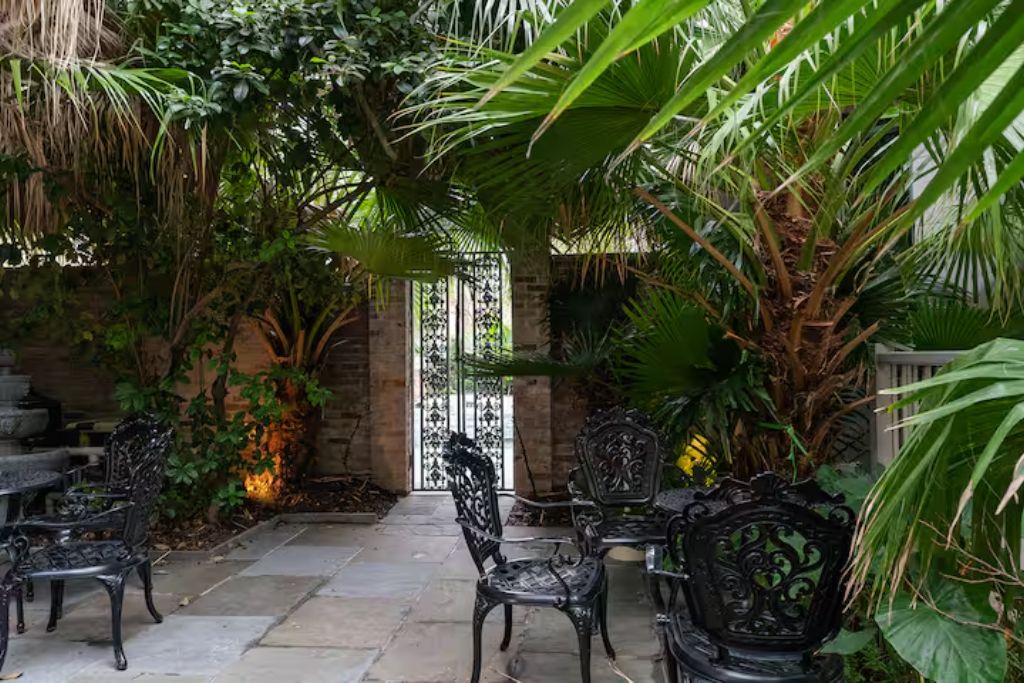 anne rice themed airbnb new orleans courtyard