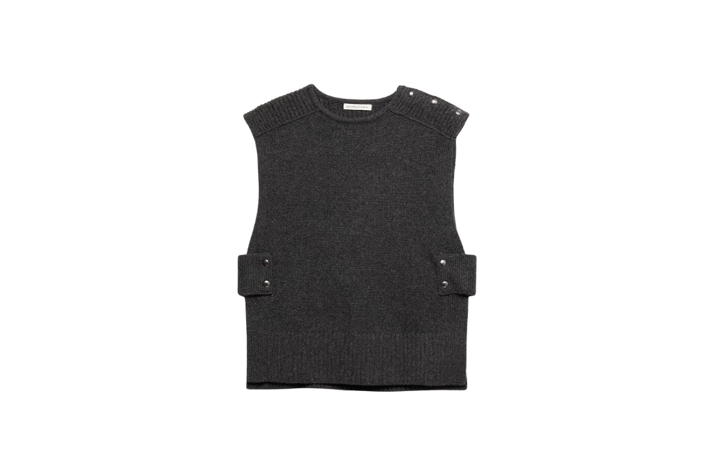 dark grey silver studs sweater vest