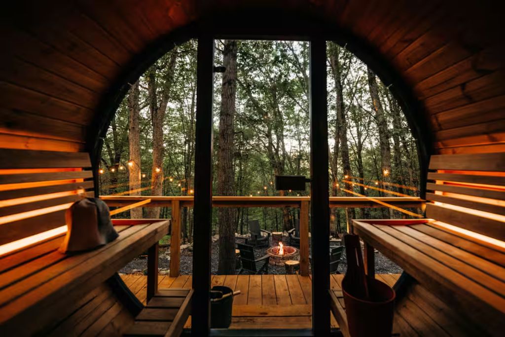 sauna in chalet airbnb poconos pennsylvania
