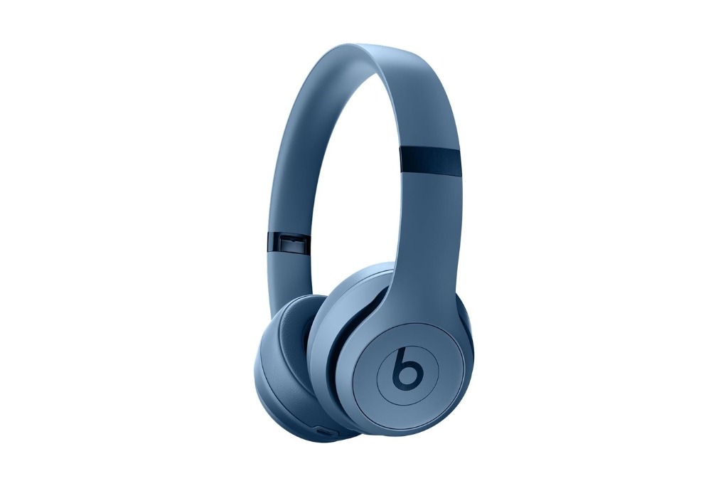 slate blue wireless beats over the head cushioned headphones 