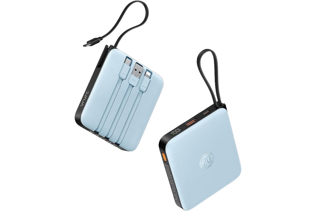 light blue portable charger