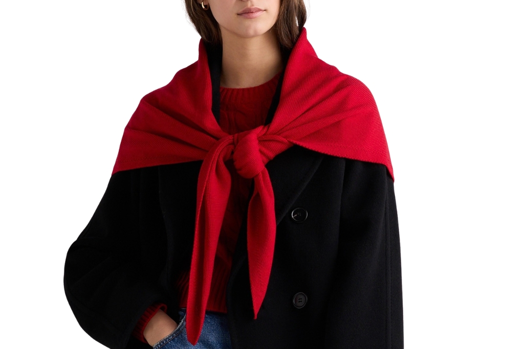 quince triangle scarf red