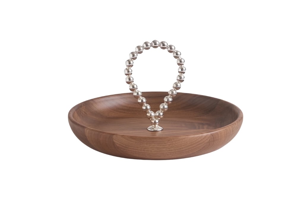 wood and silver bowl